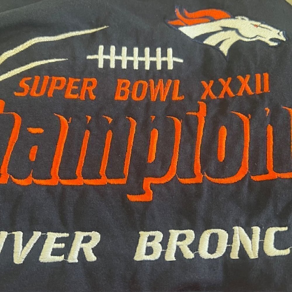 Vintage Denver Broncos Super Bowl XXXII Champions Tee 1998 Logo 7 XL - Picture 9 of 10